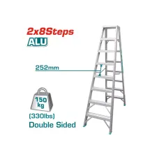 Երկկողմանի սանդուղք 2*8 քայլ TOTAL THLAD01081 Երկկողմանի սանդուղք 2*8 քայլ TOTAL THLAD01081