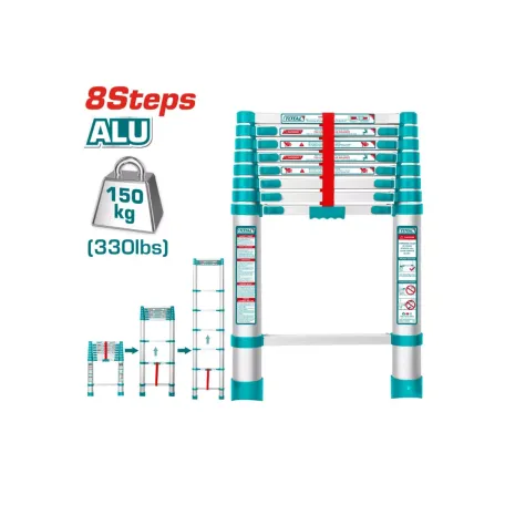 Տելեսկոպիկ սանդուղք 8 քայլ TOTAL THLAD08081