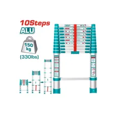 Տելեսկոպիկ սանդուղք 10 քայլ TOTAL THLAD08101 Տելեսկոպիկ սանդուղք 10 քայլ TOTAL THLAD08101