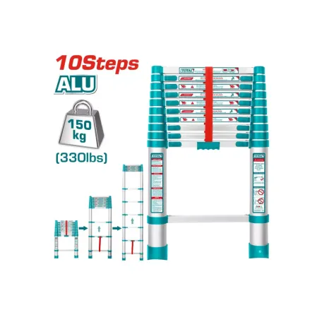 Տելեսկոպիկ սանդուղք 10 քայլ TOTAL THLAD08101