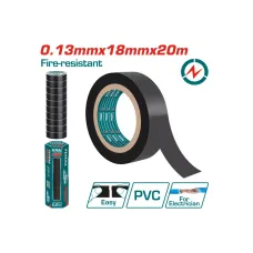 Մեկուսիչ ժապավեն սև հրակայուն 13x18x20մմ TOTAL THPET1109 Մեկուսիչ ժապավեն սև հրակայուն 13x18x20մմ TOTAL THPET1109