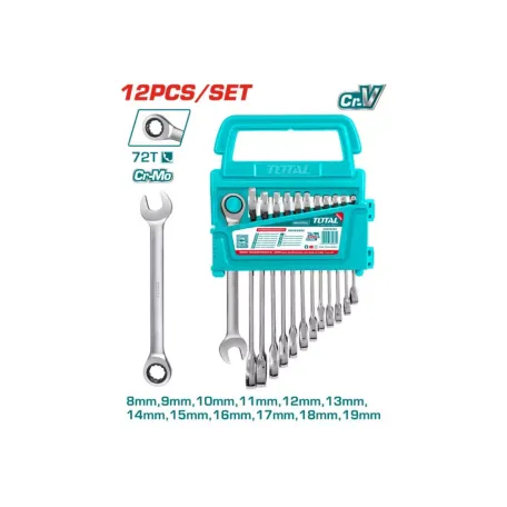 Համակցված բանալիների հավաքածու 12 հատ 8-19մմ TOTAL THT102RK0126