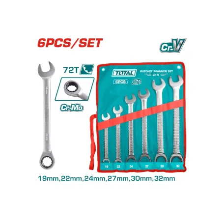 Բանալիների հավաքածու ճռիկով TOTAL THT102RK061 6կտոր