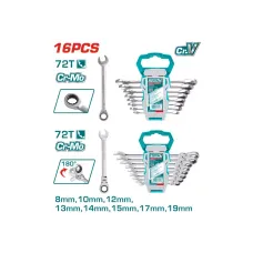 Բանալիների հավաքածու 16 հատ 8-19մմ TOTAL THT103RK166 Բանալիների հավաքածու 16 հատ 8-19մմ TOTAL THT103RK166