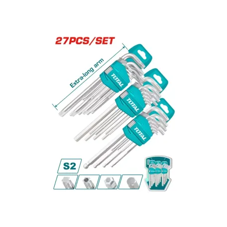 Վեցանկյուն բանալիների հավքածու 27 հատ TOTAL THT106KT0271 Վեցանկյուն բանալիների հավքածու 27 հատ TOTAL THT106KT0271