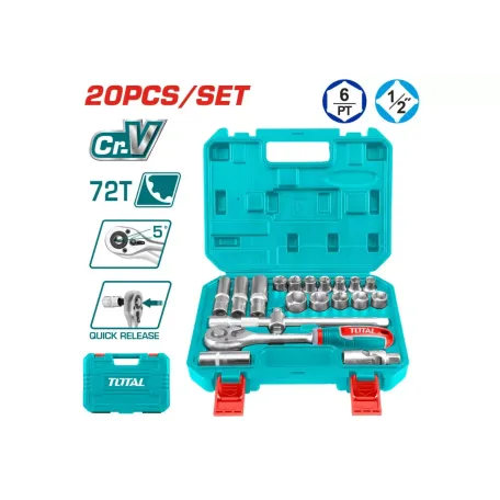 Գլխիկների հավաքածու 20 կտոր 1,2 ճռիկով TOTAL THT121201 Գլխիկների հավաքածու 20 կտոր 1,2 ճռիկով TOTAL THT121201