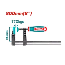 200մմx50մմ Սեղմիչ F TOTAL THT1320502 200մմx50մմ Սեղմիչ F TOTAL THT1320502