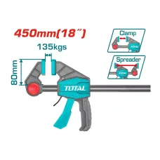 Ամրակ արագ սեղմվող 80x450մմ 135մմ TOTAL THT1346801 Ամրակ արագ սեղմվող 80x450մմ 135մմ TOTAL THT1346801