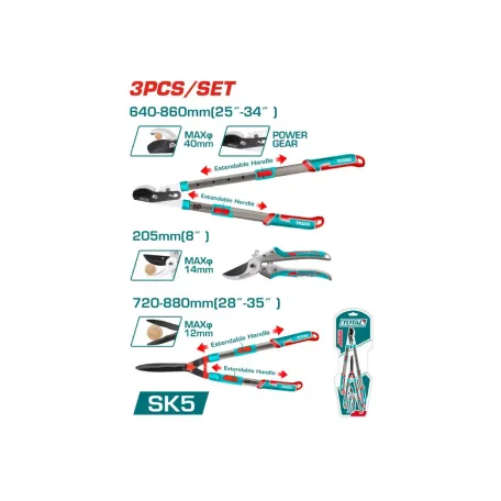 Էտի մկրատների հավաքածու 3 կտոր THT1593301