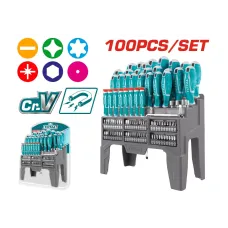 Պտուտակահանների և բիթերի հավաքածու 100 հատ TOTAL THT2506100