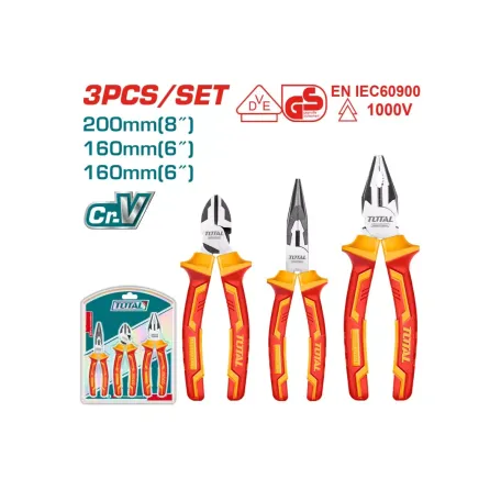 Դիէլեկտրիկի հարթաշուրթերի հավաքածու 1000V 3կտոր TOTAL THT2K0302