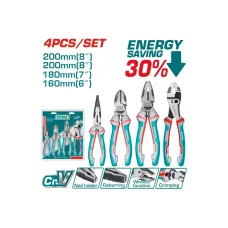 Հարթաշուրթ աքցանների հավաքածու 4 հատ TOTAL THT2K0458