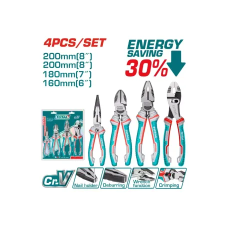 Հարթաշուրթ աքցանների հավաքածու 4 հատ TOTAL THT2K0458