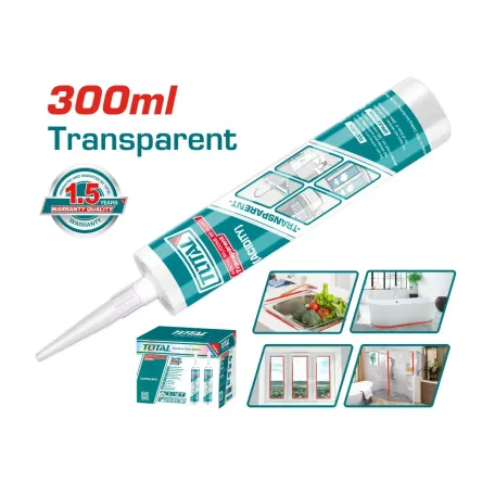 Սիլիկոն թափանցիկ 300մլ TOTAL THT3512 Սիլիկոն թափանցիկ 300մլ TOTAL THT3512