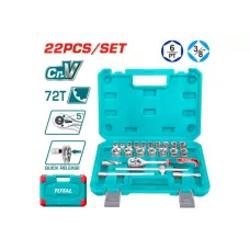 3/8” գլխիկների հավաքածու 22 հատ TOTAL THT381221