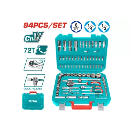 Ձեռքի գործիքների հավաքածու 94 կտոր TOTAL THT421942