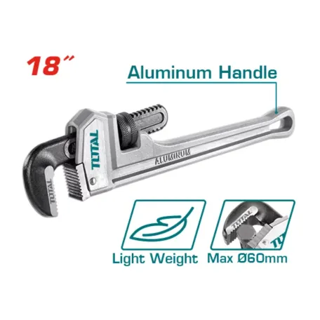 Խողովակի բանալի ալյումինե բռնակով 450մմ TOTAL THTAL17186