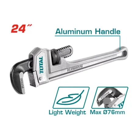Խողովակի բանալի ալյումինե բռնակով 600մմ TOTAL THTAL17246