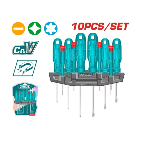 Պտուտակահանների հավաքածու 10կտոր TOTAL THTDC251001 Պտուտակահանների հավաքածու 10կտոր TOTAL THTDC251001