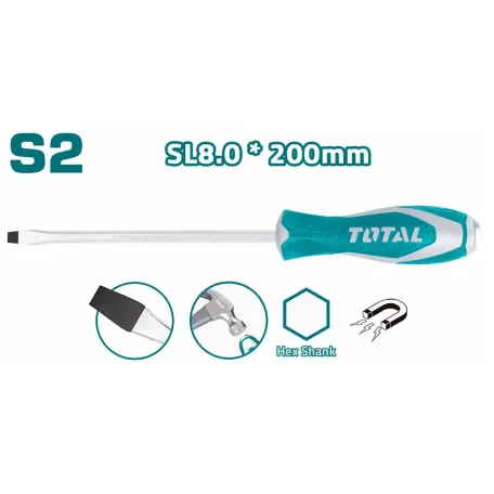 Պտուտակահան հարվածային տափակ  8*200մմ TOTAL THTGTS8200