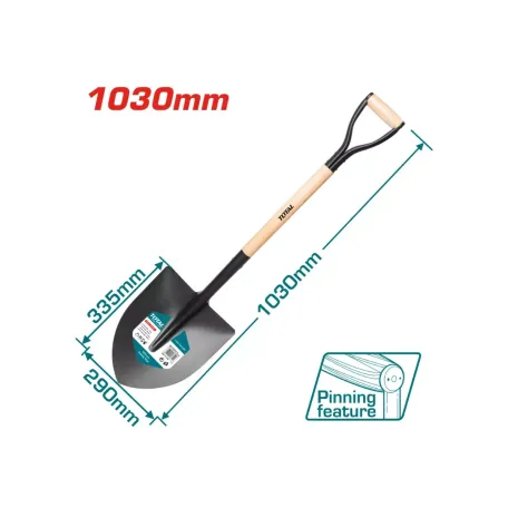 Բահ փայտե պոչով 1030մմ TOTAL THTHW0103 Բահ փայտե պոչով 1030մմ TOTAL THTHW0103