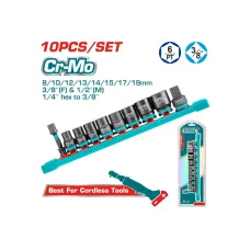 Հարվածային գլխիկների հավաքածու 3/8” 10 հատ TOTAL THTISD38104 Հարվածային գլխիկների հավաքածու 3/8” 10 հատ TOTAL THTISD38104