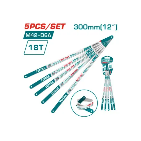 Երկմետաղ սայրերի հավաքածու ձեռքի նրբասղոցի համար 300մմ 5 հատ TOTAL THTKT57185