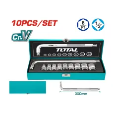 Գլխիկների հավաքածու 10կտոր 1/2'' 10-24մմ TOTAL THTL121101 Գլխիկների հավաքածու 10կտոր 1/2'' 10-24մմ TOTAL THTL121101