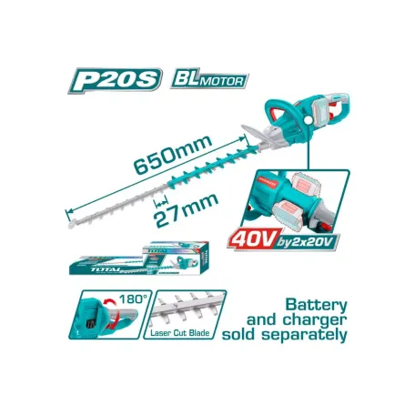 Թուփ էտող գործիք մարտկոցային 40Վ 650մմ TOTAL THTLI40028