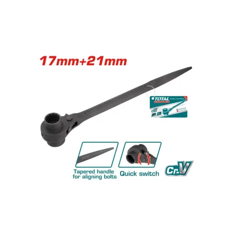 Երկկողմանի ճռիկով բանալի 17*21մմ TOTAL THTRSW17211
