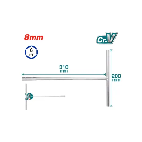 T-աձև բանալի 8մմ TOTAL THTSW0806