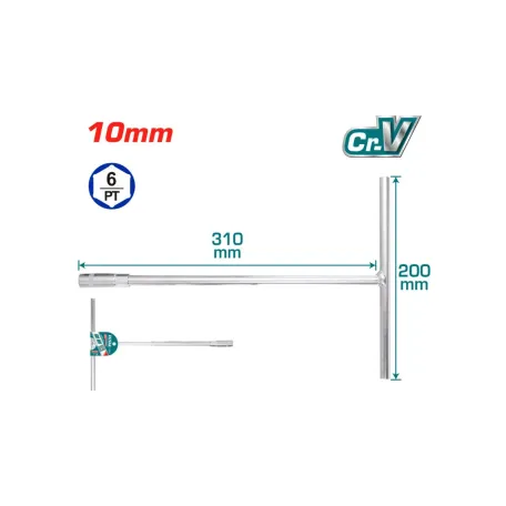 T-աձև բանալի  10մմ 200*310մմ TOTAL THTSW1006