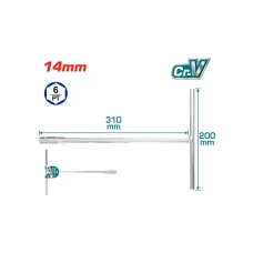 T-աձև բանալի 14մմ 200*310մմ TOTAL THTSW1406