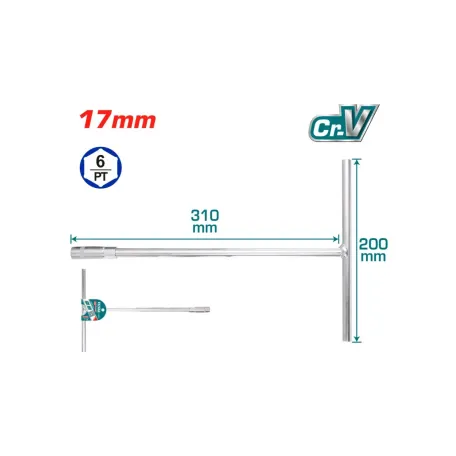 T-աձև բանալի  17մմ 200*310մմ TOTAL THTSW1706
