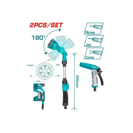 Խողովակի ցնցուղների հավաքածու 2կտոր TOTAL THWSK0201