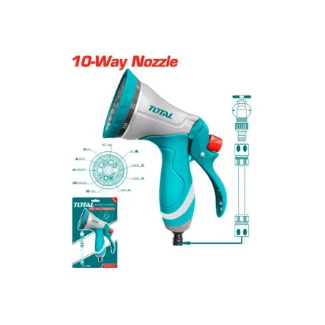 Ջրցան ատրճանակ-ցնցուղ 10 դիրքով TOTAL THZATN1101 Ջրցան ատրճանակ-ցնցուղ 10 դիրքով TOTAL THZATN1101