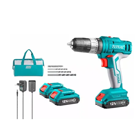 Հարվածային պտուտակադարձիչ մարտկոցային 12Վ 25Նմ (2 մարտկոցով, լիցքավորիչով, 4 բիթերով) TOTAL TIDLI1222