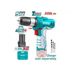 Հարվածային պտուտակադարձիչ մարտկոցային 12Վ 20Նմ (2 մարտկոցով, 4 բիթերով) TOTAL TIDLI12328