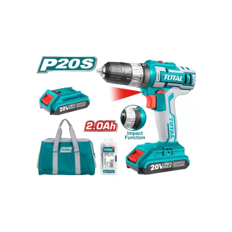 Հարվածային պտուտակադարձիչ մարտկոցային 20Վ 45Նմ (2 մարտկոցով, լիցքավորիչով, 60 աքսեսուարով) TOTAL TIDLI20025