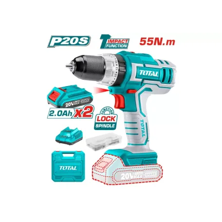 Հարվածային պտուտակադարձիչ մարտկոցային 20Վ 55Նմ TOTAL TIDLI20031