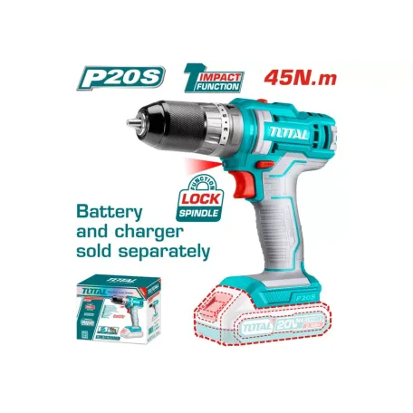 Հարվածային պտուտակադարձիչ մարտկոցային 20Վ 45Նմ TOTAL TIDLI201455