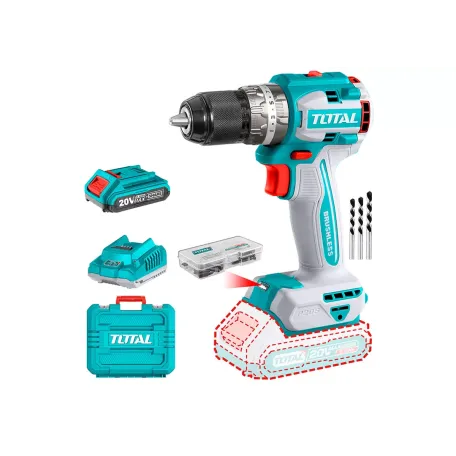 Պտուտակադարձիչ մարտկոցային 20Վ 60Նմ (2 մարտկոցով, լիցքավորիչով, 51 աքսեսուարով) TOTAL TIDLI20602 Պտուտակադարձիչ մարտկոցային 20Վ 60Նմ (2 մարտկոցով, լիցքավորիչով, 51 աքսեսուարով) TOTAL TIDLI20602