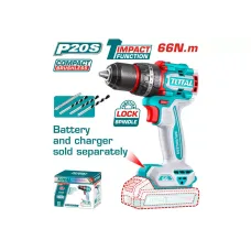 Մարտկոցային հարվածային պտուտակադարձիչ 20Վ 66Նմ TOTAL TIDLI206681