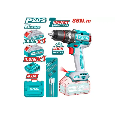 Հարվածային պտուտակադարձիչ մարտկոցային 20Վ 86Նմ TOTAL TIDLI20868