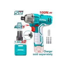 Հարվածային պտուտակադարձիչ մարտկոցային 12Վ 100Նմ (2 մարտկոցով) TOTAL TIRLI12015