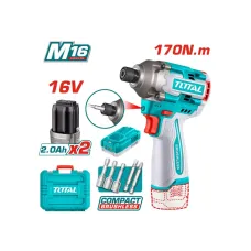Հարվածային պտուտակադարձիչ մարտկոցային 16Վ 170Նմ TOTAL TIRLI16178