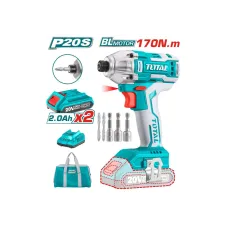 Հարվածային պտուտակադարձիչ մարտկոցային 20Վ 170Նմ (2 մարտկոցով, լիցքավորիչով) TOTAL TIRLI2002