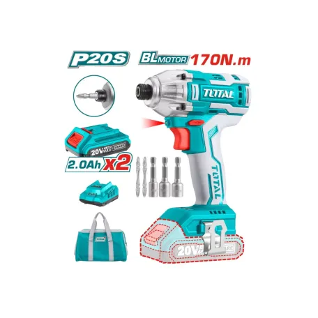 Հարվածային պտուտակադարձիչ մարտկոցային 20Վ 170Նմ (2 մարտկոցով, լիցքավորիչով) TOTAL TIRLI2002