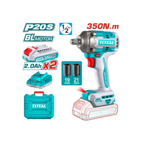 Հարվածային մանեկադարձիչ մարտկոցային TOTAL TIWLI2035 20Վ 350Նմ