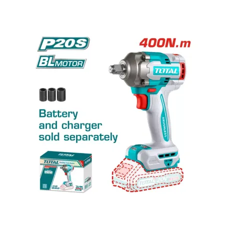 Հարվածային մանեկադարձիչ մարտկոցային TOTAL TIWLI20401 20Վ 400Նմ